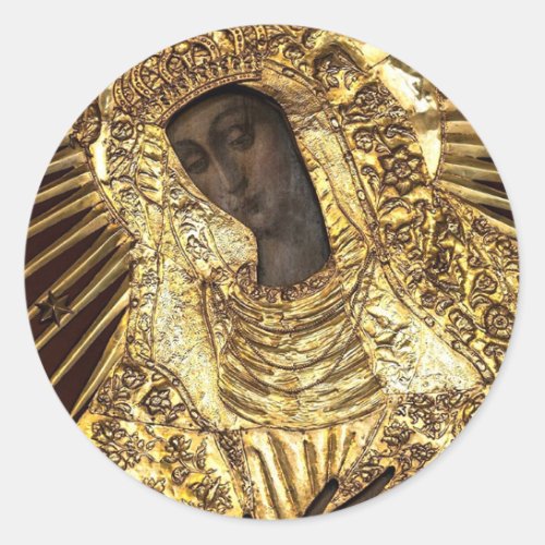 Black Madonna Poland Our Lady of Grace Of The Gate Classic Round Sticker