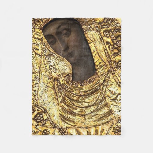Black Madonna Poland Our Lady of Grace Of The Gate Fleece Blanket