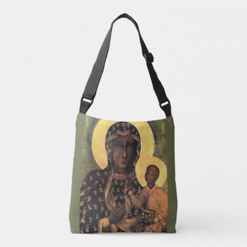 Black Madonna Virgin Mary Icon Poland Our Lady Crossbody Bag