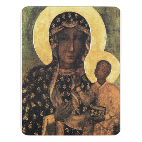 Black Madonna Virgin Mary Icon Poland Our Lady Door Sign