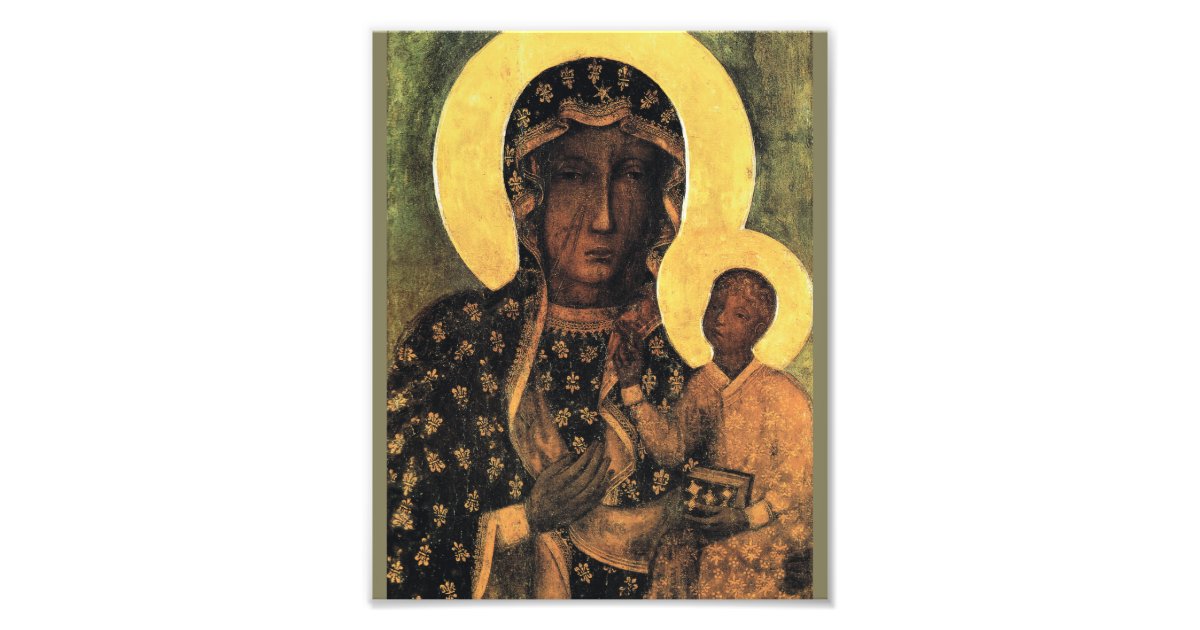 Black Madonna Virgin Mary Icon Poland Our Lady Photo Print | Zazzle.com