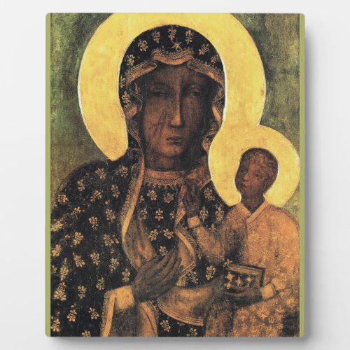 Black Madonna Virgin Mary Icon Poland Our Lady Plaque