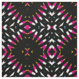Black &amp; Magenta Cool Geometric Pattern Fabric