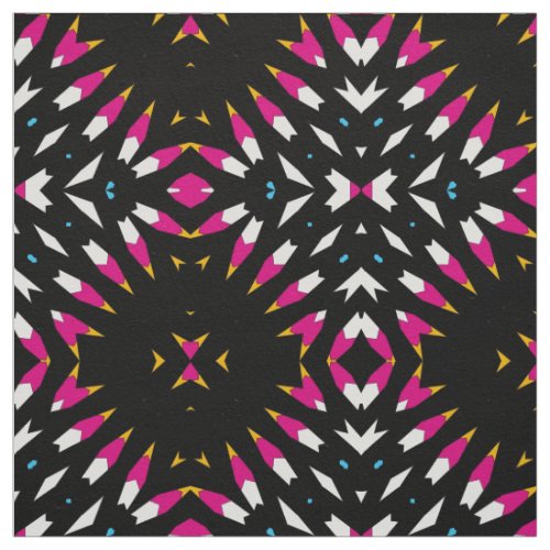 Black  Magenta Cool Geometric Pattern Fabric