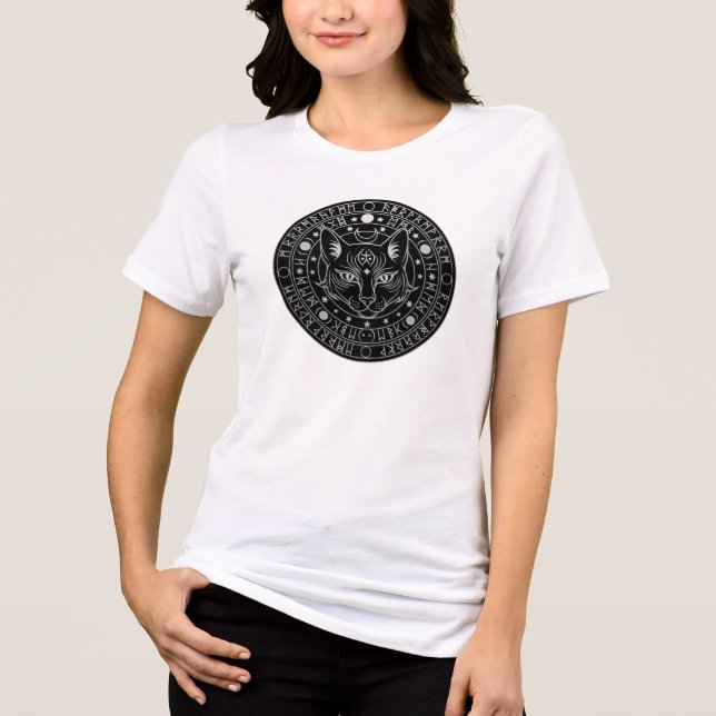 Black Magic Cat Tri-Blend Shirt (Front)