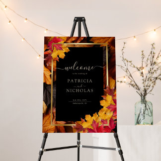 Black Magic Meets Rustic Golden Autumn Wedding Foam Board