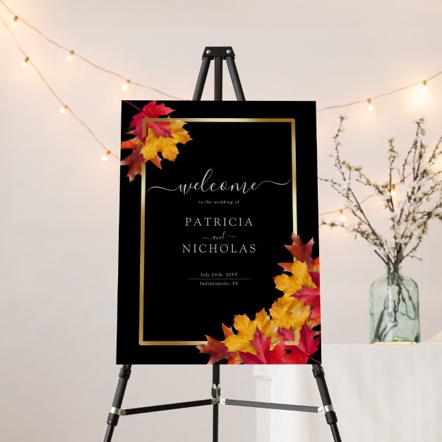 Black Magic Meets Rustic Golden Autumn Wedding Foam Board (Creator Uploaded)