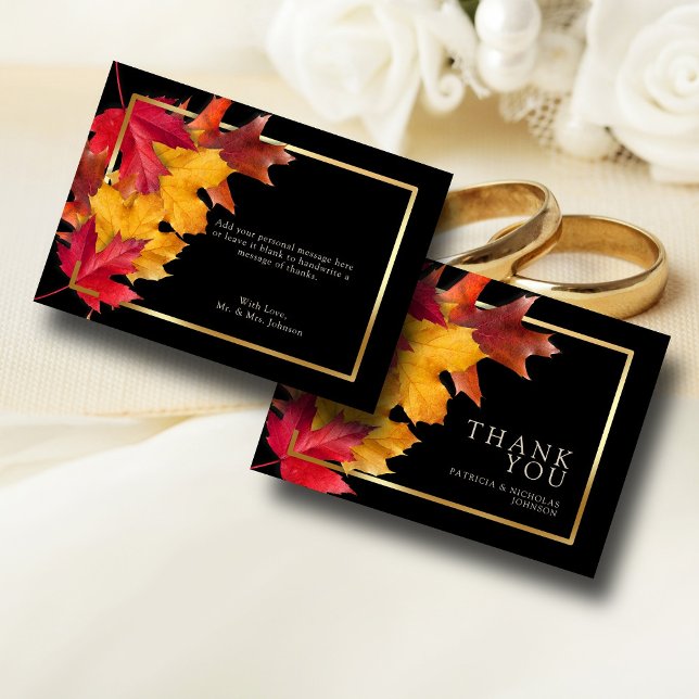 Black Magic Meets Rustic Golden Autumn Wedding Thank You Card (Creator Uploaded)