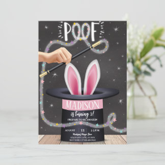 Black Magic Show Birthday Invitation
