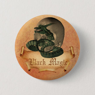Black Magic Skull Pinback Button