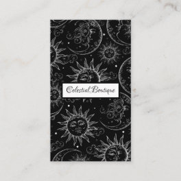 Black Magic Vintage Celestial Sun Moon Stars Business Card