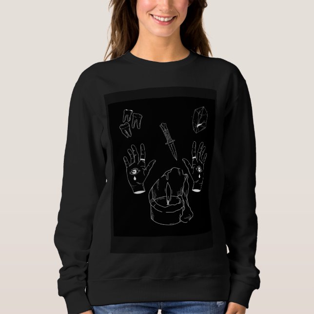 black magic wicca ritual  cheap halloween sweatshirt (Front)