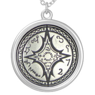 Black Magickal Arts Knowledge Medallion Silver Plated Necklace
