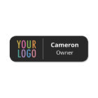 Black Magnetic Nametag or Pin Company Logo Plastic