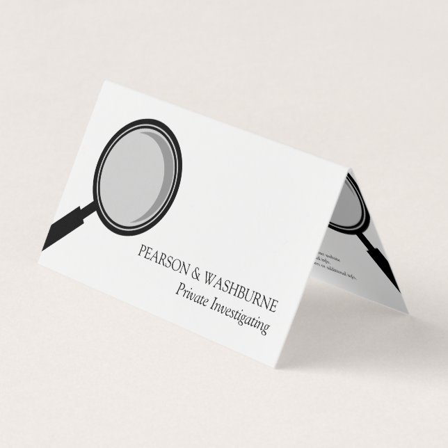 Black Magnifying Glass - Private Investigator Business Card (Front)