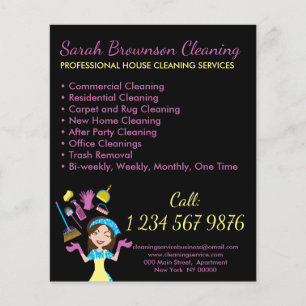 Black Maid House Cleaning Service Flyer