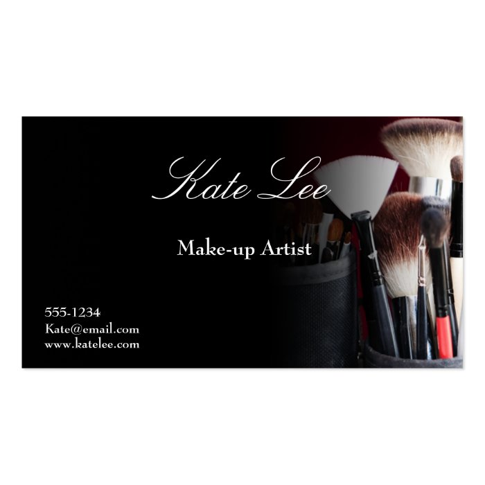 Black Make up brush cosmetology business cards