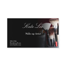 Black Make-up brush cosmetology business cards