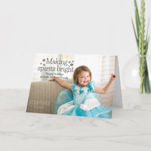 Black Making Spirits Bright Holiday Photo Card