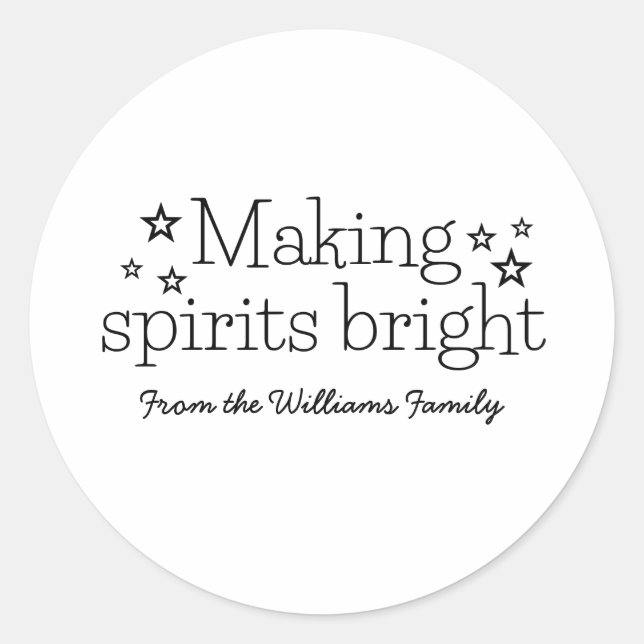 Black Making Spirits Bright Holiday Stickers (Front)