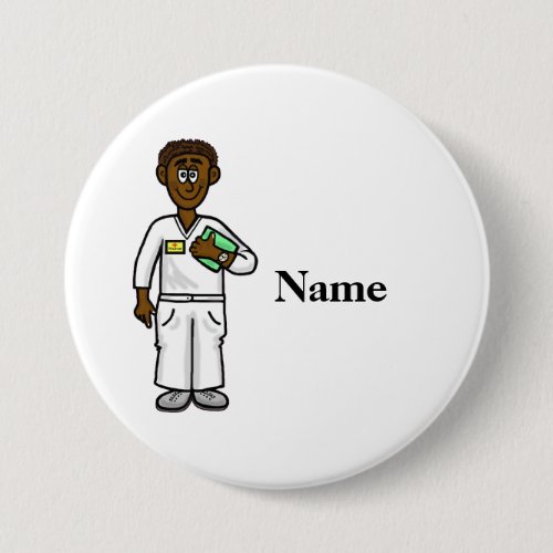 Black Male Nurse Button