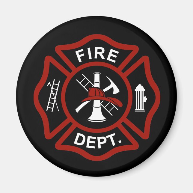 Black Maltese Cross Symbol on Black Background Magnet (Front)