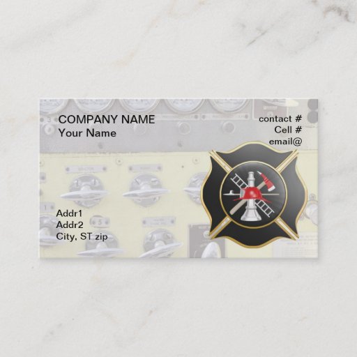 Customizable Black maltese  firefighting cross business card template