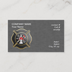 Black maltese firefighting cross business card