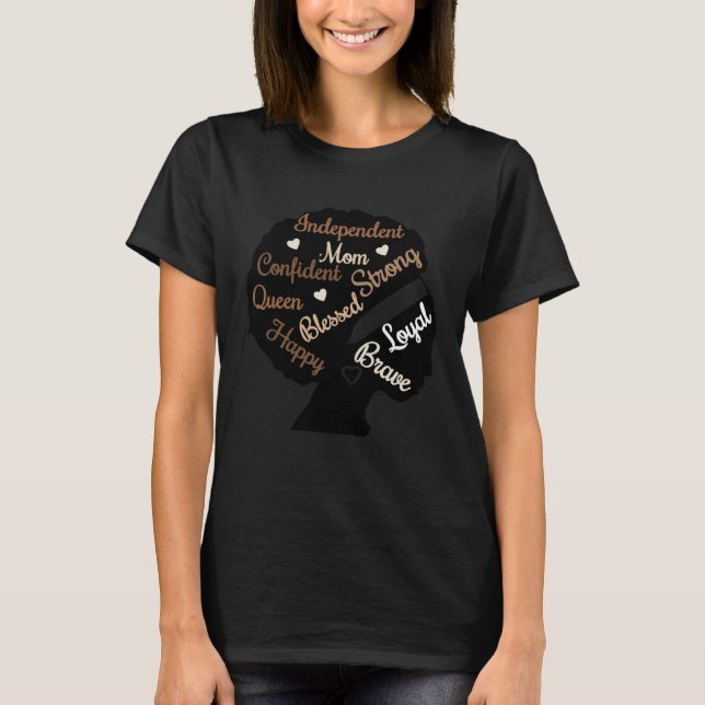 Black Mama African American Mom Black History Mont T-Shirt (Front)
