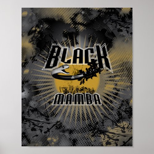 Black Mamba Venomous Snake Africa Poster