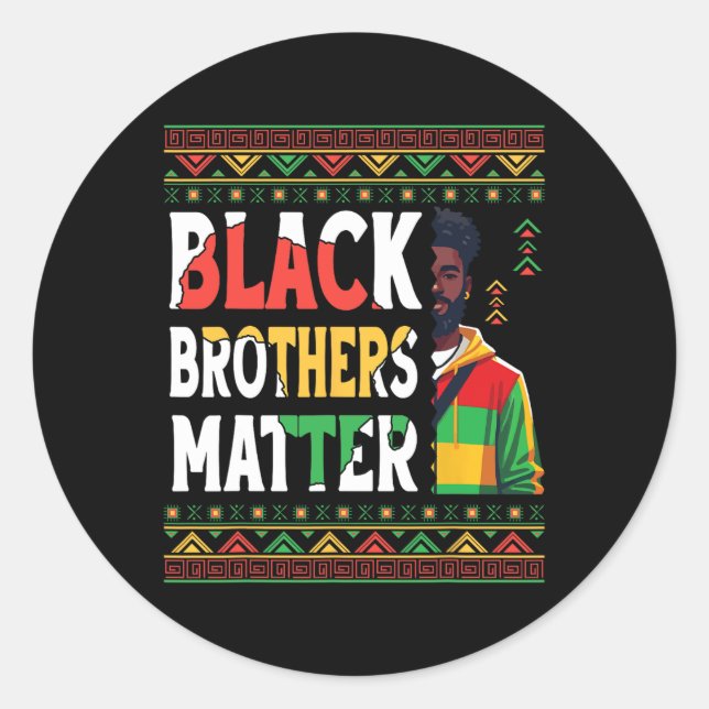 Black Man Black Brothers Problem African Pride Ras Classic Round Sticker (Front)