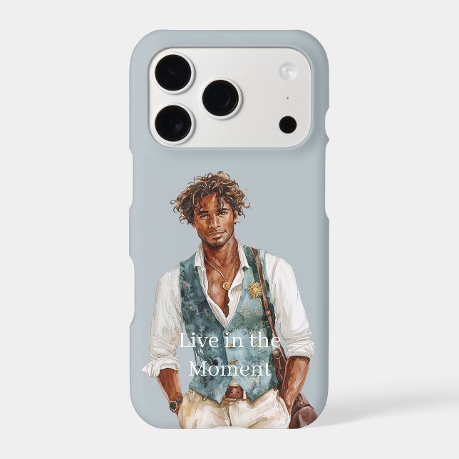Black Man Blue Vest iPhone Case (Back)