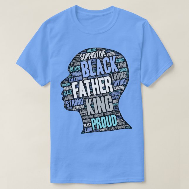Black Man Fathers Day Words in Afro T-Shirt (Design Front)