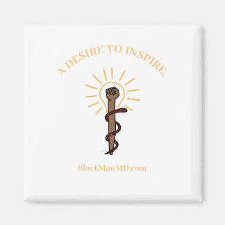 Black Man, M.D. Square Magnet