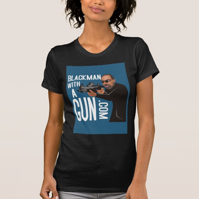 Black Man With A Gun LogoWear T-Shirt (Front)