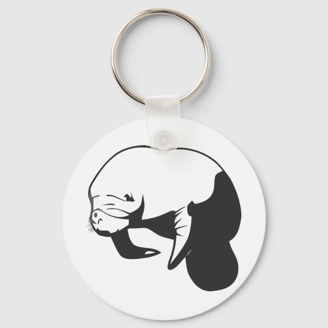 Black Manatee Keychain (Front)