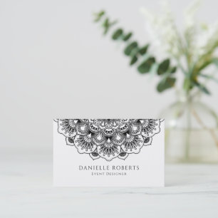 Black mandala business card