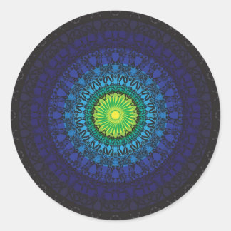 Black Mandala Design Classic Round Sticker