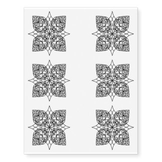 Black Mandala Emblem Shamrock Temporary Tattoos