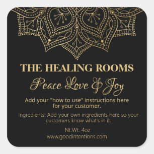 Black Mandala Natural Therapy Labels