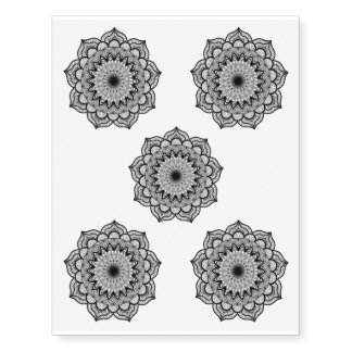 Black Mandala Temporary Tattoos