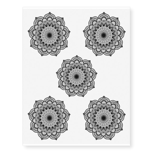 Black Mandala Temporary Tattoos (Front)