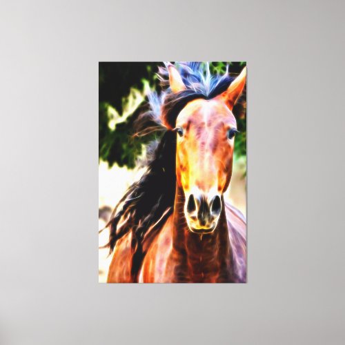  Black Mane Horse AR22 Equine Art Canvas Print