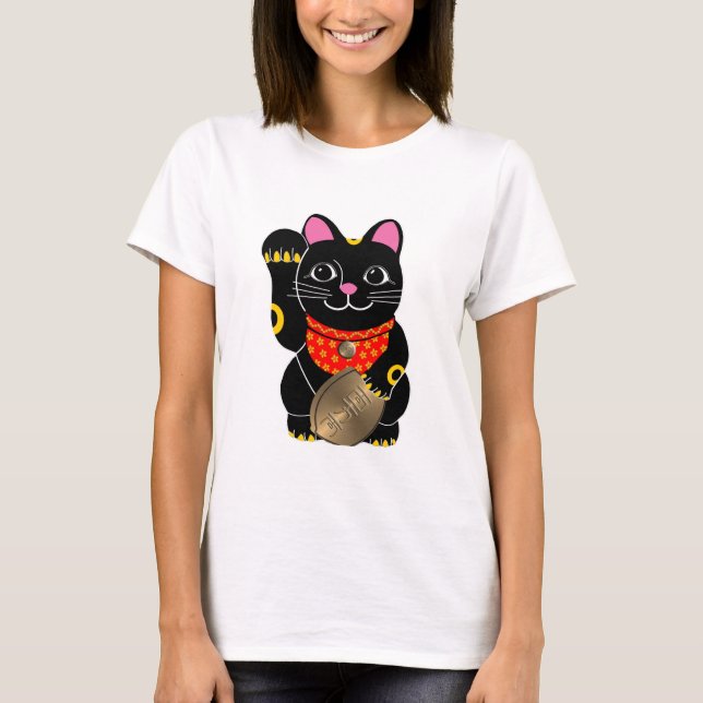 Black Maneki Neko T-Shirt (Front)