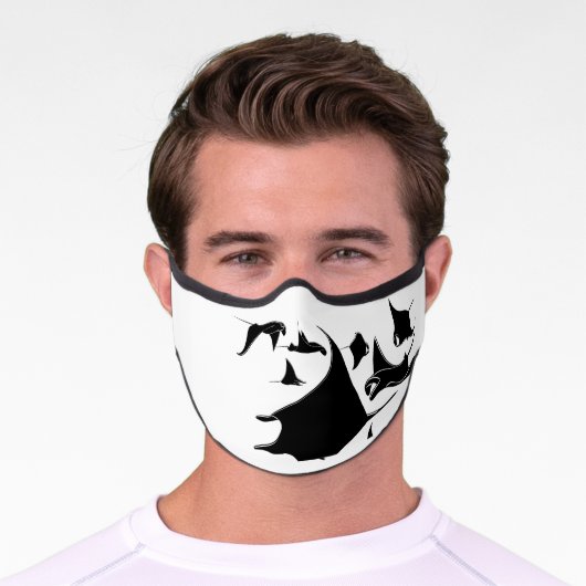 Black Manta Ray Premium Face Mask (Worn)