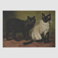 Black Manx and Siamese Cat Ephemera Decoupage