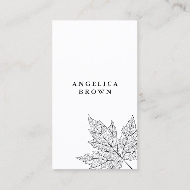 Black Maple Leaf Business Card (Front)