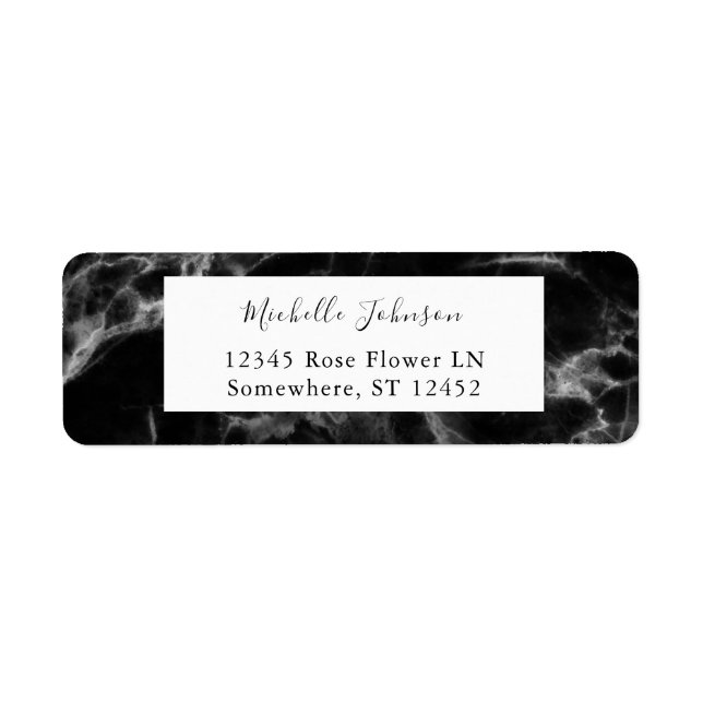 Black Marble 2 Return Address Label (Front)