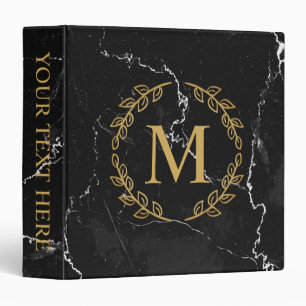 Black Marble 3 Ring Binder