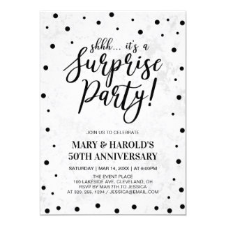 Black & Marble | 50th Surprise Wedding Anniversary Invitation